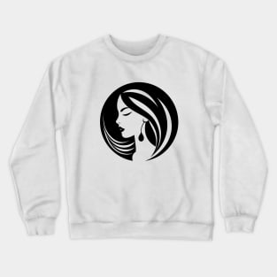 woman hair salon logo design t-shirt Crewneck Sweatshirt